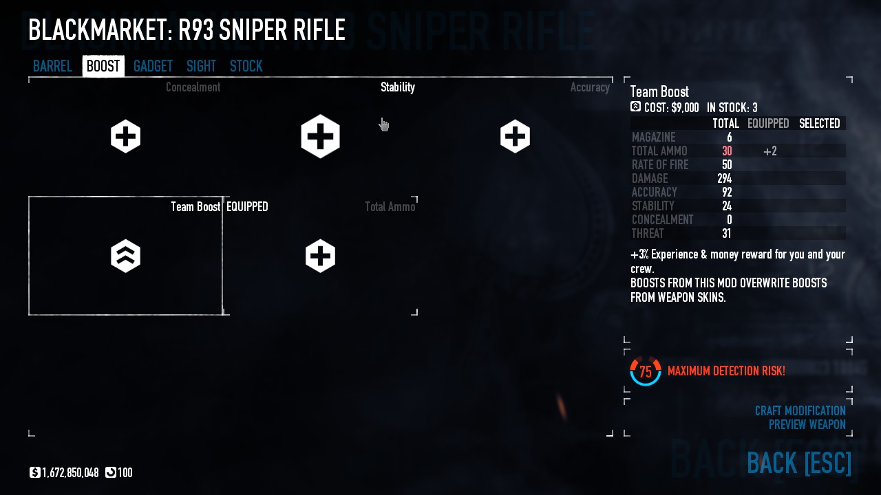 Weapon customization (with the Blackmarket Weapon Customization Revert mod)