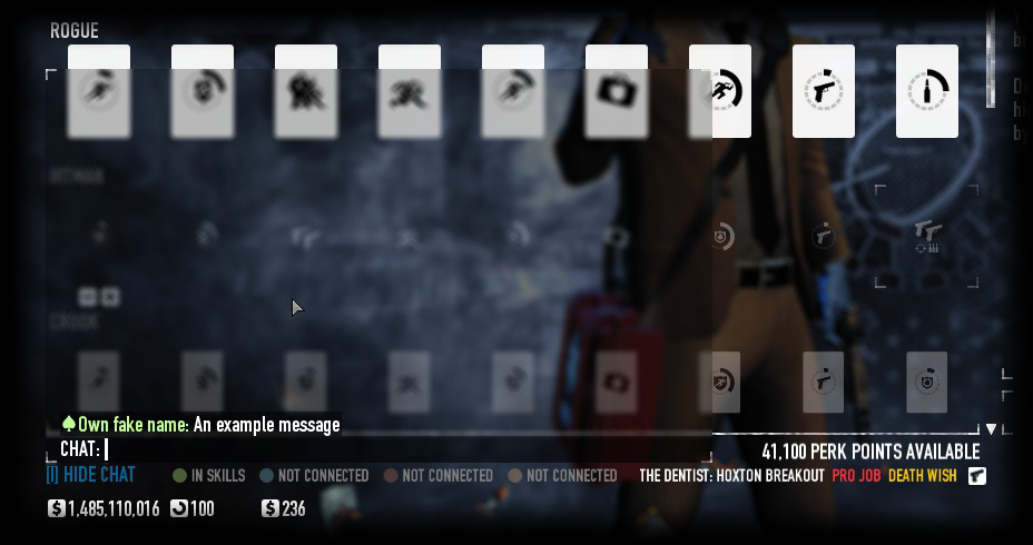Contract information is displayed while in the main menu lobby
